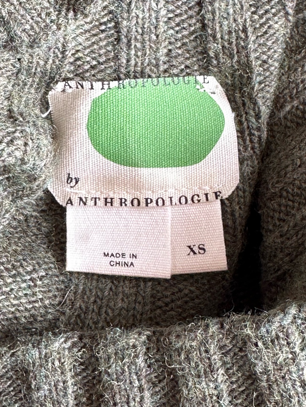 Anthropologie Arsenau Olive Green Ribbed Mock-Neck Sweater Dress - Picture 5 of 9